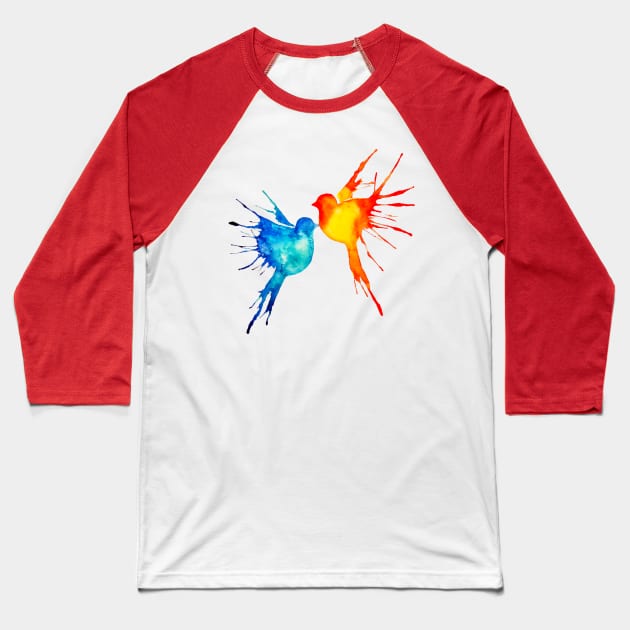 Watercolor birds Baseball T-Shirt by ativka